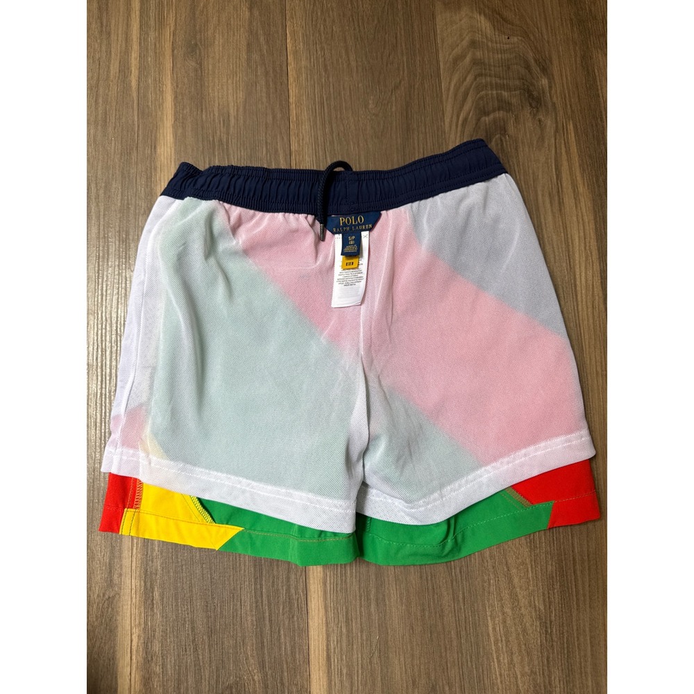 Polo Ralph Lauren Boys Swim Trunks Size 8 Multicolor Colorblock Logo - Picture 5 of 7